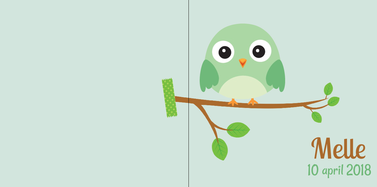 Mint groen vogeltje op een takje